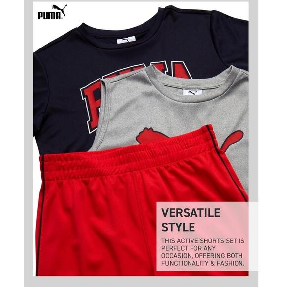 Puma Boys Active Shorts Set 3Piece Set 18m - Picture 5 of 9